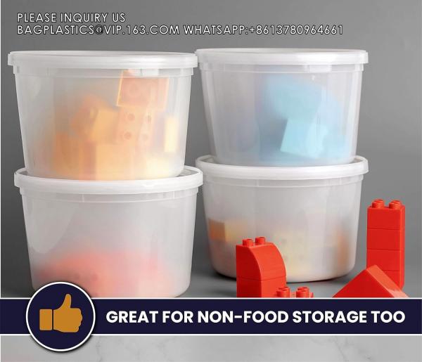 Storage Containers With Airtight Leak Proof Lids - Washable And Reusable - Recyclable BPA-Free - Microwave, Fridge