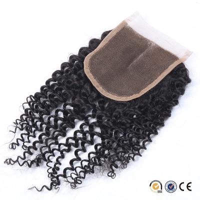 do Virgin fornecedor encaracolado perverso malaio suíço do fechamento um do laço do tamanho 4x4 cabelo encaracolado