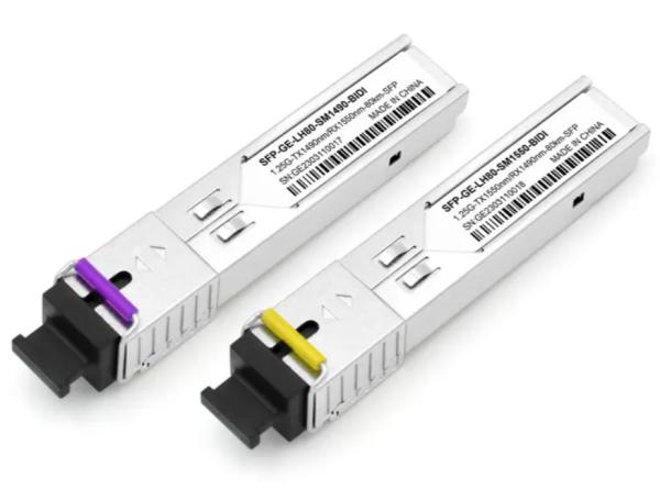 Conector BIDI do SC do transceptor 1.25G SFP 80km da fibra de TX1550nm/RX1490nm SFP