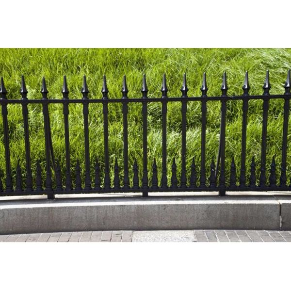 Stain Black Powder Crimped Spear Garrison Fencing panels 2.1mx2.4m 65mm steel tubing