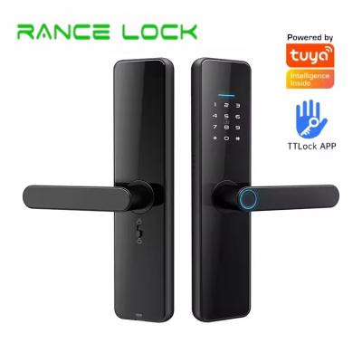 Customized Tuya Smart Door Lock Black / Grey Digital Password Door Lock With Cloud Data Storag