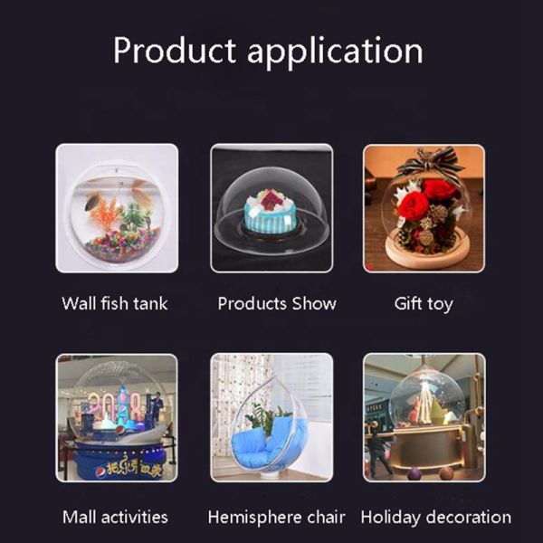 Plexiglass Large Clear Acrylic Hemisphere Big Cover Dust Color Cover Drop Ball Hollow Round