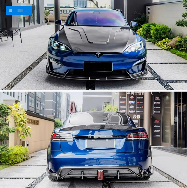 CMST Style Carbon Tesla Body Kit Model S Front Lip Rear Diffuser Spoiler Side Skirts