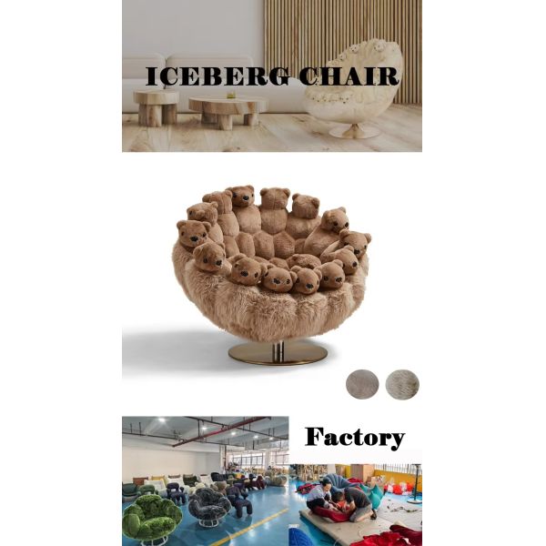 Home Furniture High End Creative Personality Art Alien Doll Animal Doll Lazy Polar Plush Teddy Bear Sofa Chair Designer