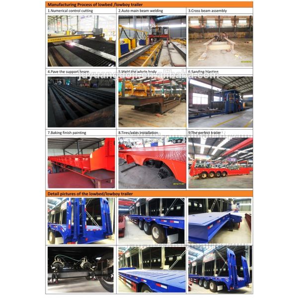 Заменяемый King Pin 2-5 Axle Gooseneck Heavy Duty Loader Нижний плоский полуприцеп