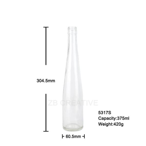 Slim Rhine Custom Wine Bottles  Screw Top For Ice Wine 375ml  420g 5317S
