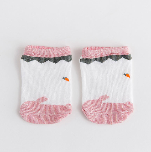 Anti Skid Fancy Newborn Baby Socks / Cool Baby Socks Ankle Length Anti Bacterial
