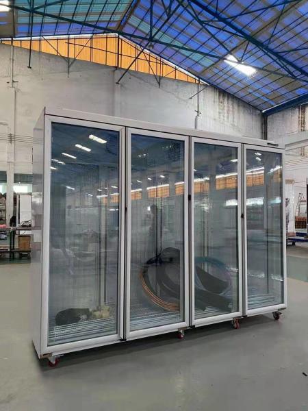 Supermarket Vertical Glass Door Multideck Refrigerated Chiller Showcase