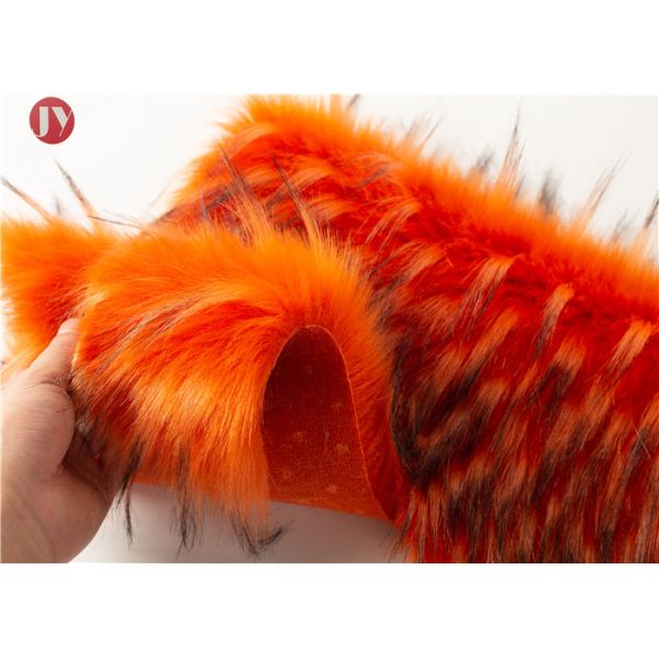 Orange Jacquard Plush Faux Fur Fabric Auto Upholstery Garment Boots Toys Hometextile