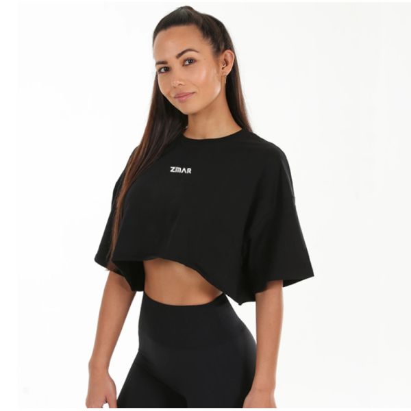 Fashion Cotton Spandex Tee Blank T Shirts Loose Crop T Shirt