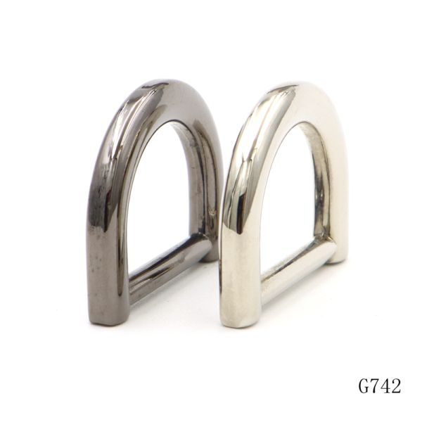 Gunmetal Nickel Plated D Rings Flat Bag D Rings 25mm For Handbag , Purse