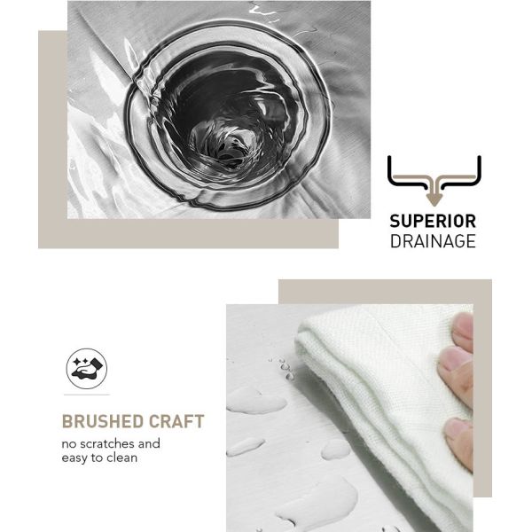 0.9mm Thick Top Mount Kitchen Sink , 20 Gauge Stainless Steel Single Basin