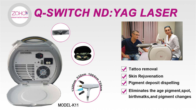 Переносный Q Switch Nd Yag Laser Machine Удаление пигмента