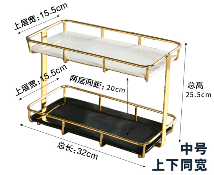 Moisture Proof SS Bathroom Counter Stand , Waterproof 2 Tier Storage Rack