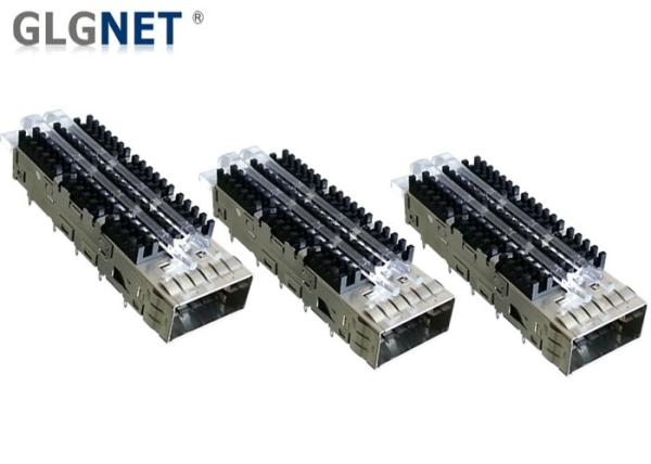 Light Pipes Compatible Single Port QSFP+ Cage With QSFP14 Transceiver