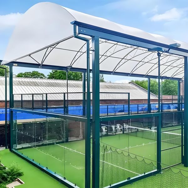 Stormproof Protection Galvanized Steel Padel Shelter With Drainage System
