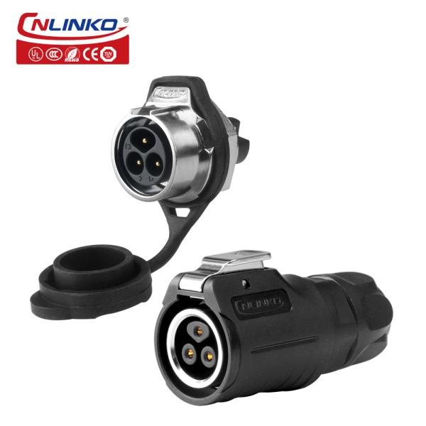 Cnlinko LP-16-3 Pin Ip68 Connector  Industrial Plastic and Metal Wiring Screw Waterproof Aviation Plug Connector 3 Pin Plug