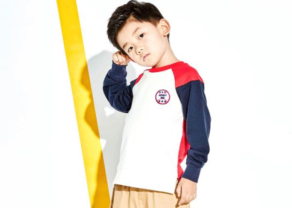Cute Patched Kids Boys Clothes French Terry Sweatshirt Breathable Anti Wrinkle