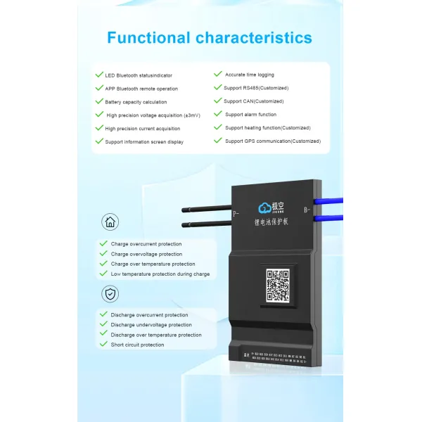 Jk BMS Active Balance 8s 13s17s 20s 24s Jikong 40A 100 200A Bd6a24s15p OEM/ODM PCBA BMS