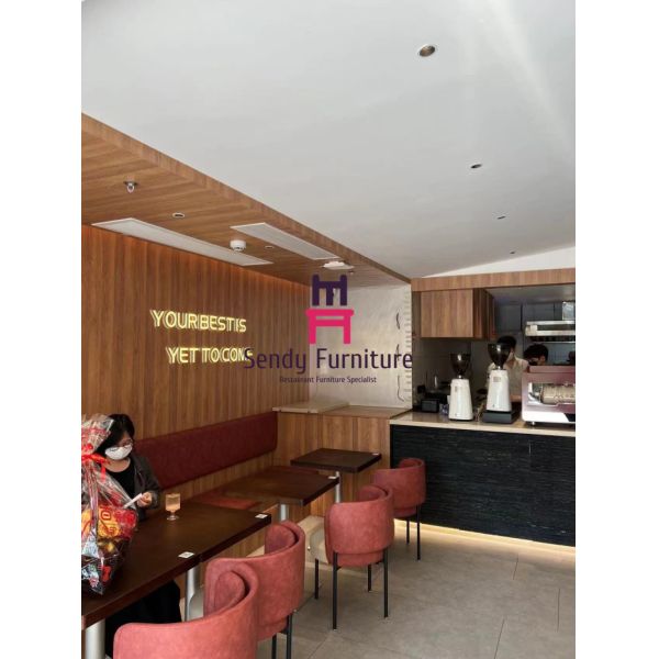 Double Layer Back Upholstered Arm metal Chair For Coffee Shop