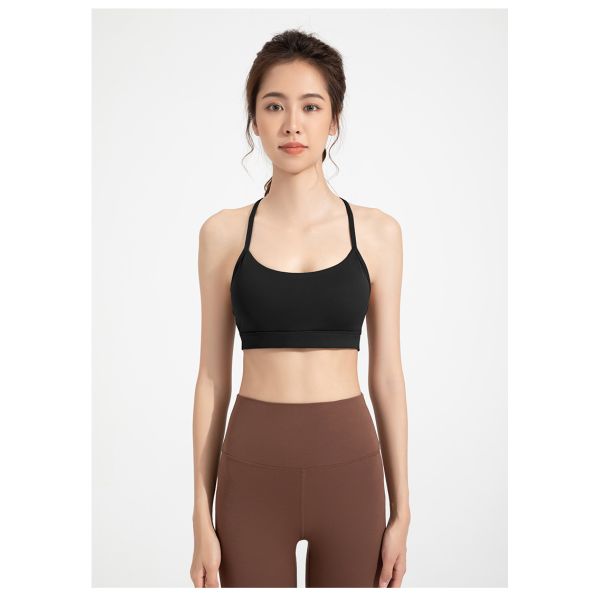 Women's Yoga Sports Bra Nylon Spandex Medium Support Adjustable Straps Moisture Wicking