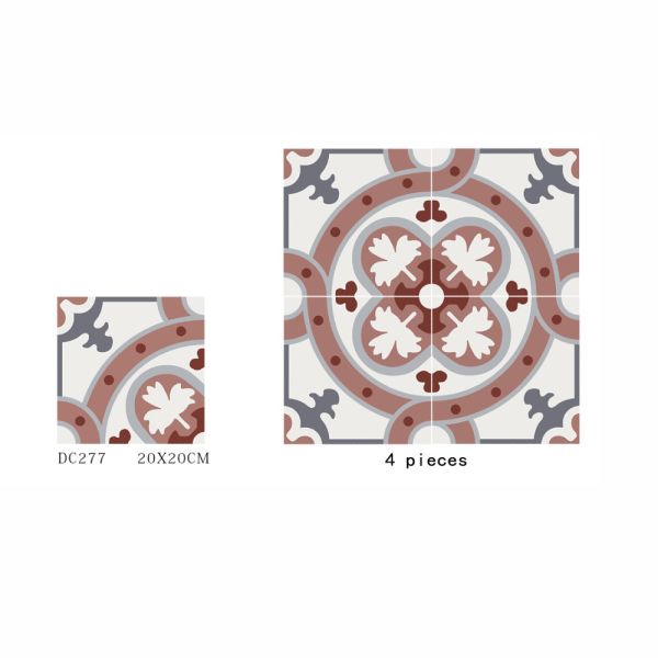 20x20cm Beige & Yellow Ceramic Rustic Tile for Floor and Wall