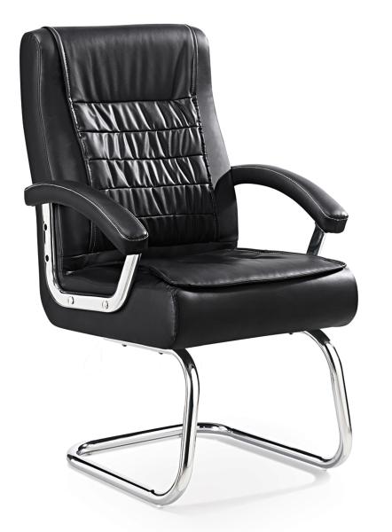 Padded Leather Office Guest Chairs With Arms , Office Reception Room Chairs