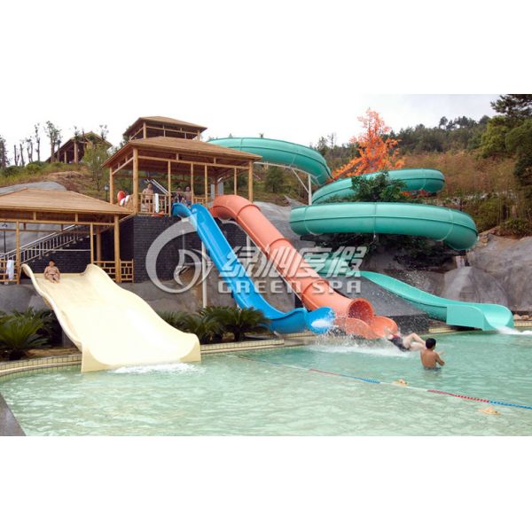Extreme Water Slides Fiberglass Cannon / Sleigh Water Slide for Children Aqua Park Slide Game