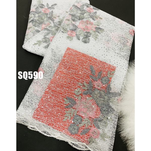 Hot sale Fancy Design New Double net Lace Fabric Sequin Tulle Glitter Sequin Fabric Mesh lace