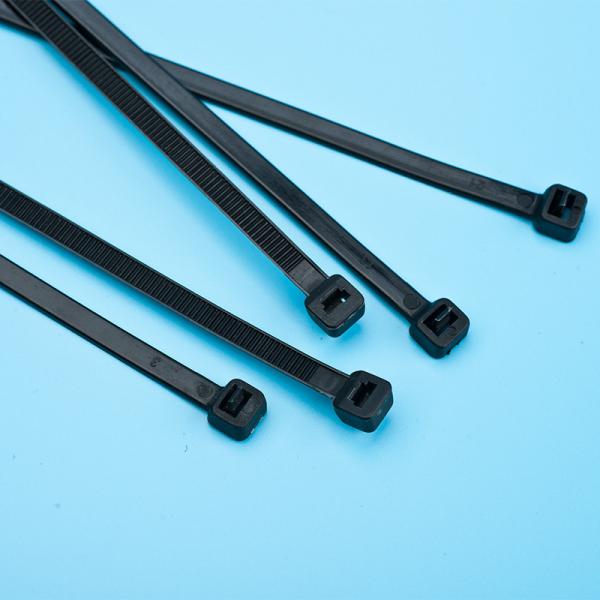 200mm Self Locking Nylon Cable Ties , SGS Black Plastic Cable Ties
