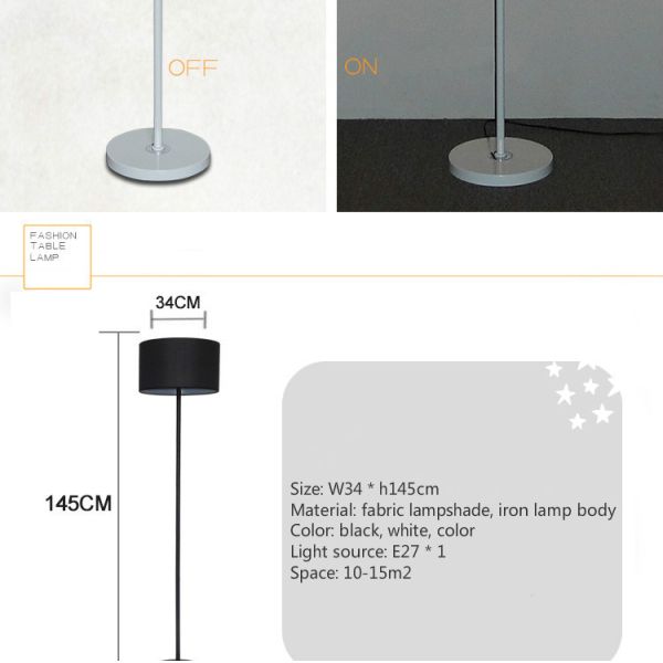 Modern Floor Lamp Nordic Metal Standing Lamps for Living Room Bedroom Fabric Floor Lamps(WH-MFL-109)