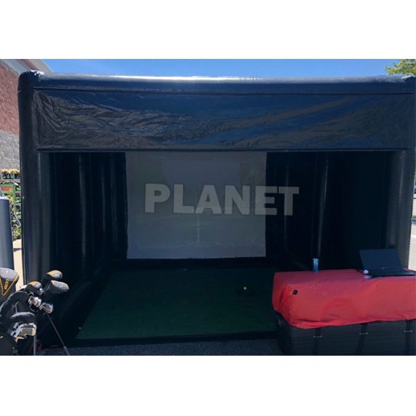 Tente gonflable de simulateur de golf de tente de cage de sports adaptée aux besoins du client par PVC noir scellée par air