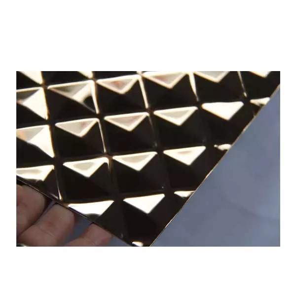 304 Gold Water Ripple Steel Sheet , Anti Corrosion Hammered Metal Plate