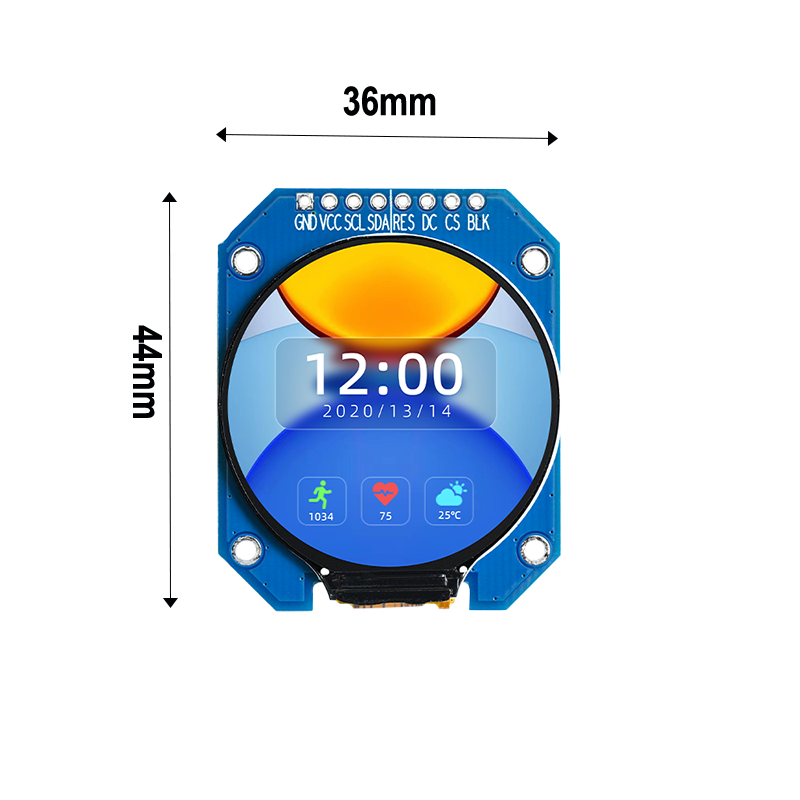 1.28-inch HD IPS LCD Display Round Screen GC9A01 Driver SPI Interface Color TFT,segment lcd display,segment lcd