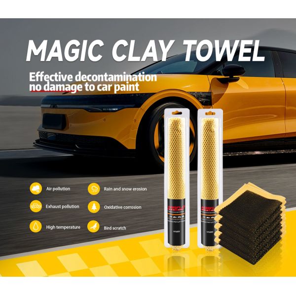 2mm Thickness Microfiber Yellow Car Clay Towel In King Point Grade