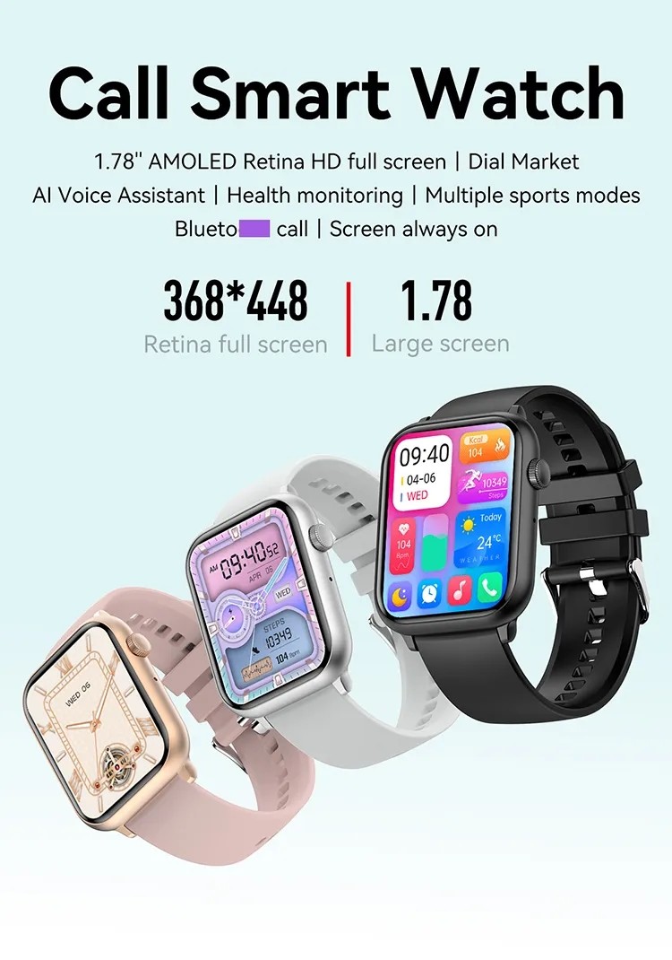 Практически Smartwatch с BT вызывая, HK27 1,78» AMOLED вызывая Smartwatch