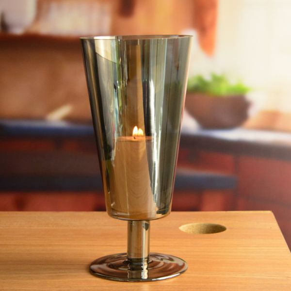 Stemed гальванизировало Centerpieces держателя для свечи серого цвета стеклянные