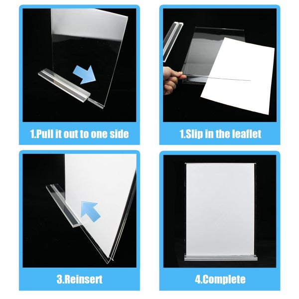 High quality Clear Table Menu Display Stand Desktop Display Stand Paper Holder Table Top Sign Holder Suitable for Restaurants