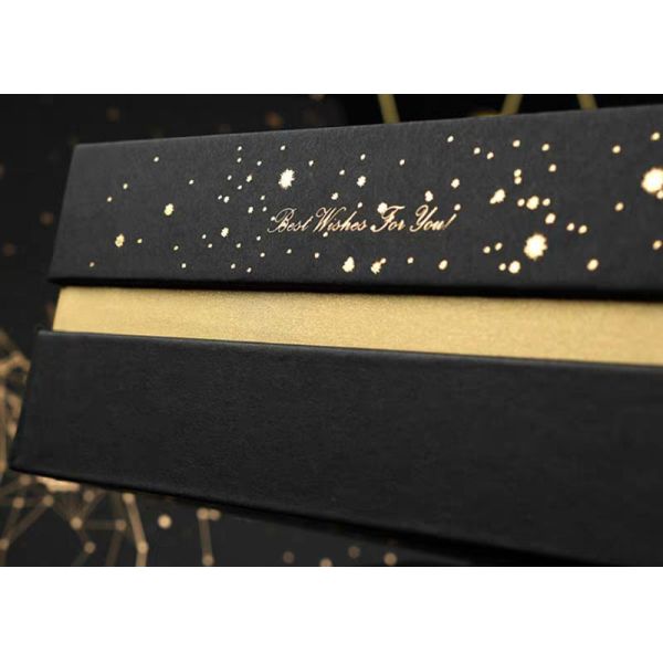 Gelebor Pearlescent Black Cardboard Gift Packing Box For Garment