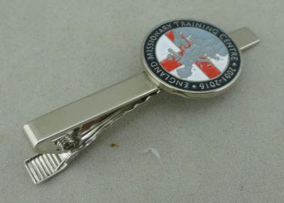 Silver Personalized Tie Bar Cufflink For Promotional , Brass Tie Tack By Die Stamped
