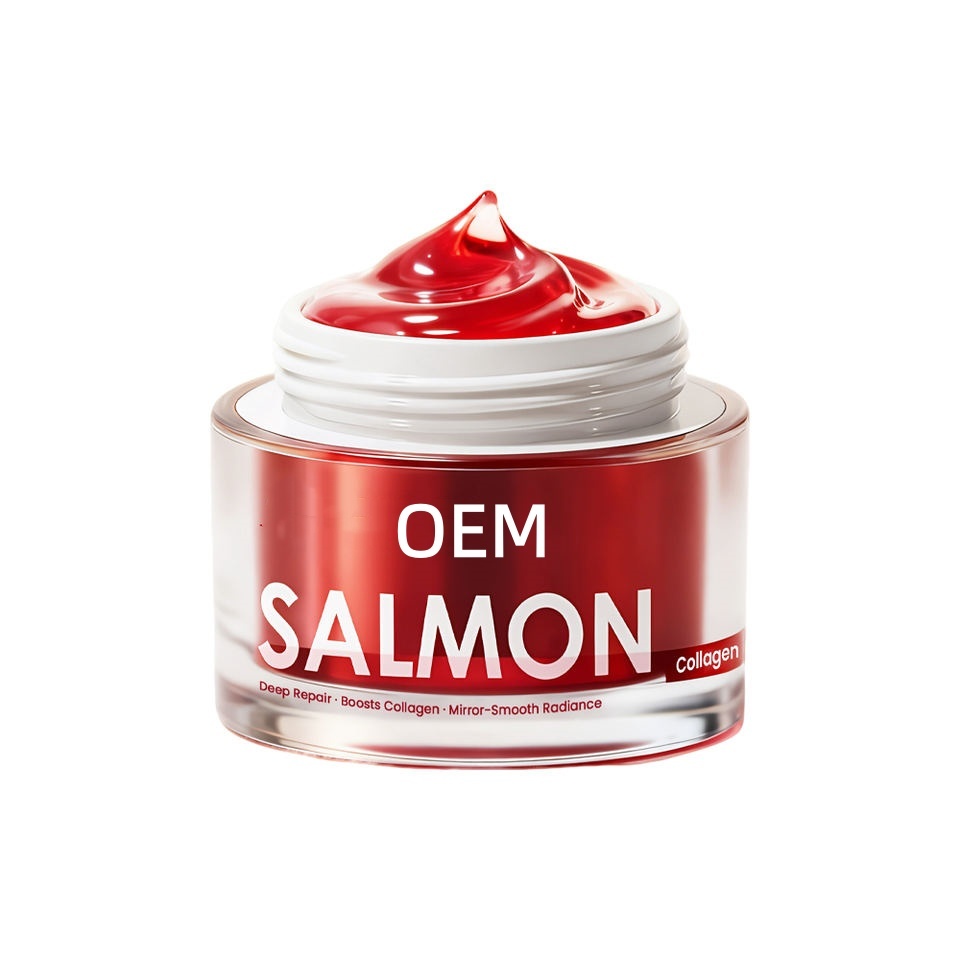 OEM ODM Salmon Rose PDRN Collagen Brightening&Whitening face cream, promote collagen production, fade black spots, and deep moisturizing gel