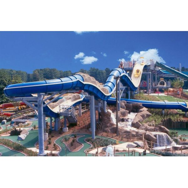 400 Riders Capacity Rafting Spiral Water Slide For Amusement Park