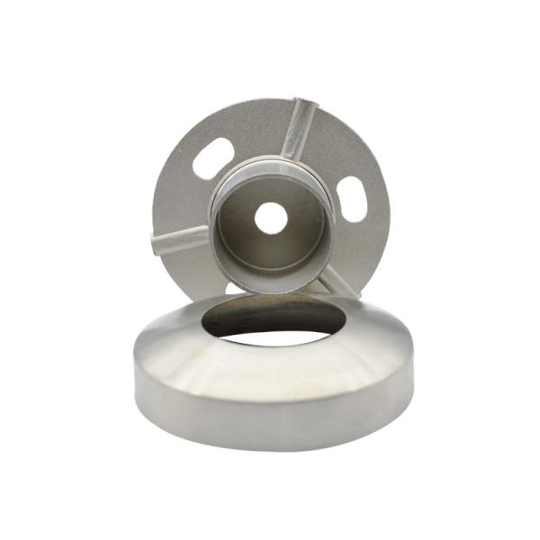 Stainless steel 304 pipe flange base in 2 for 50.8mm tube satin finishing with cover , mirror available