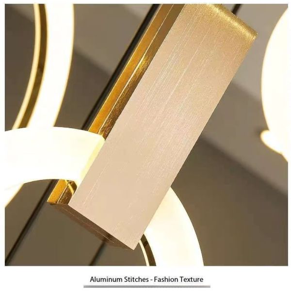 Apartamento Duplex de escalera de loft con lámparas de luz con elegir simple moderno para la villa anillo lámparas de luz largas 10KG de oro / diseño personalizado