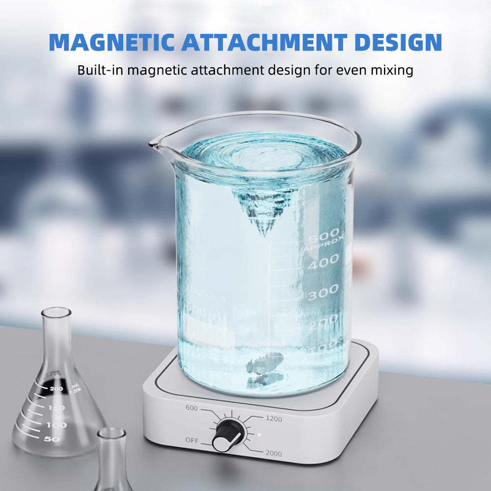 Mini Magnetic Stirrer, USB‑Charged Portable Liquid Mixer, Adjustable Speed 200‑2000 RPM, 1.0‑1.5L Capacity, Low‑Voltage Lab Magnetic Mixing Equipment