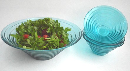 glass salad bowl set