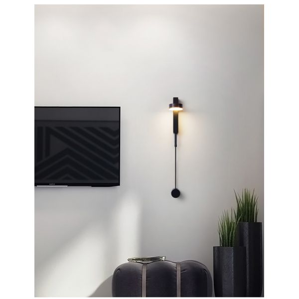 Bedroom atelier Bedside Black Rotation LED art deco lamp bedside light (WH-VR-87)