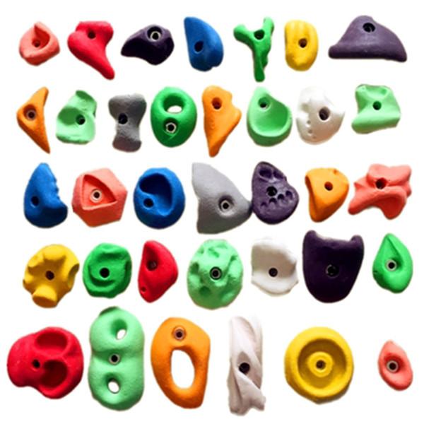 Yellow Red CE Fiberglass Rock Climbing Holds For Professional Climbing Panel