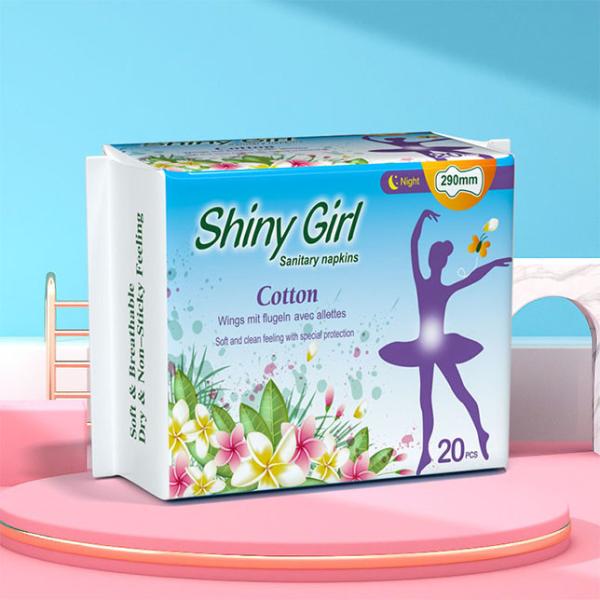 O guardanapo sanitário das mulheres naturais do aníon acolchoa o algodão macio descartável confortável