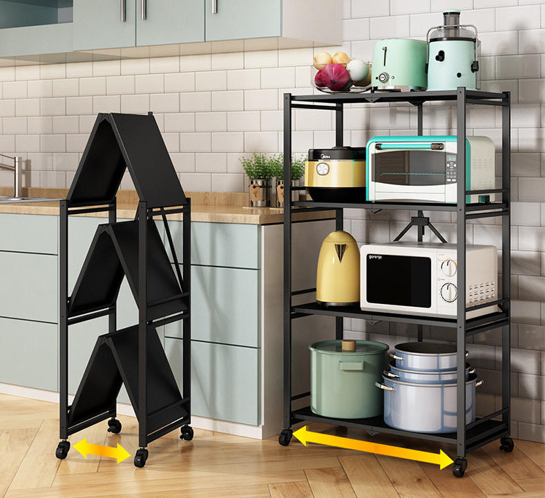 Floor 100kg Loading Five Storey Steel Kitchen Basket Rack